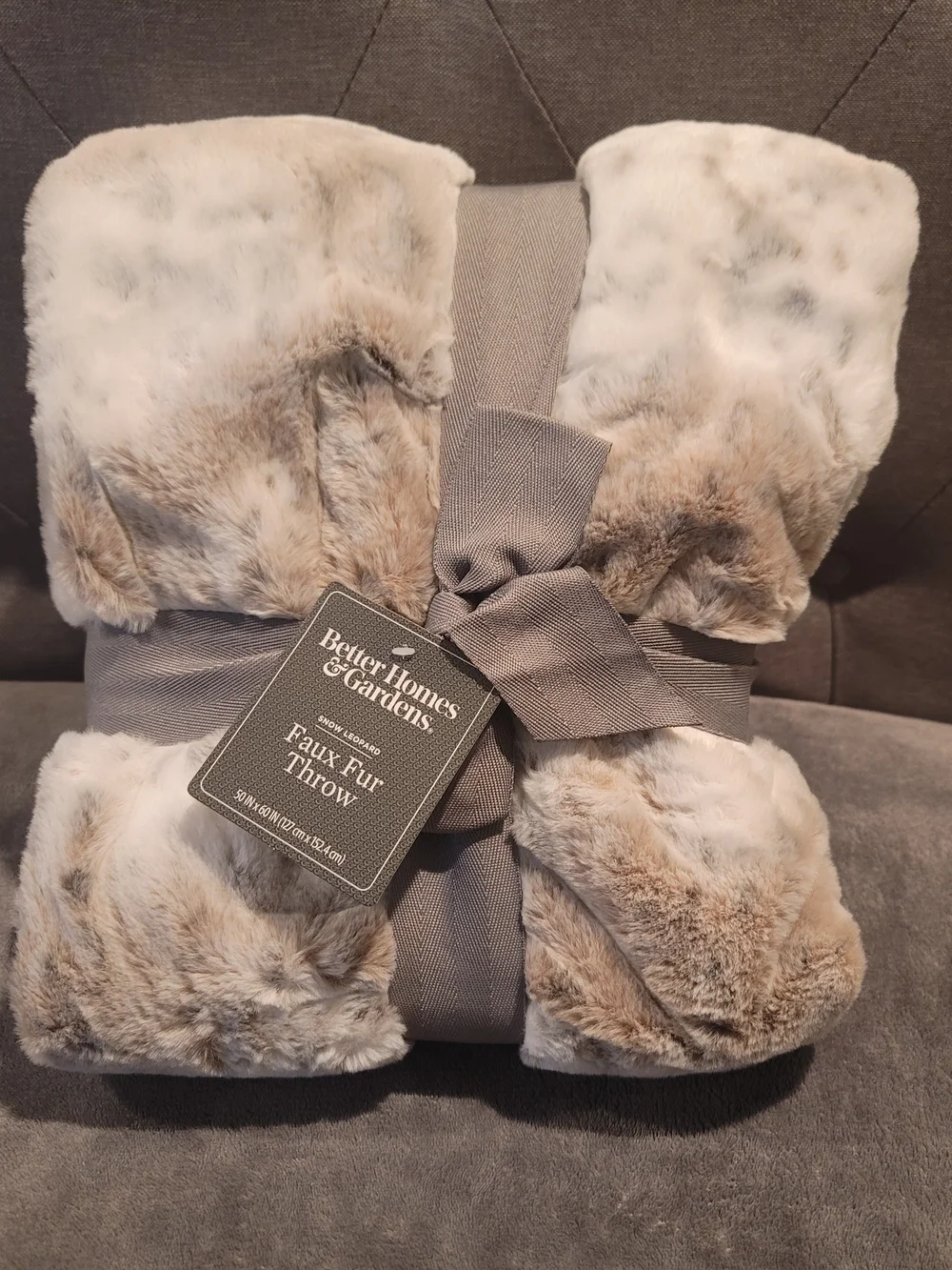 Better Homes And Gardens Faux Fur Throw Blanket - Snow Leopard